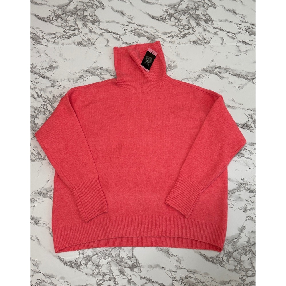 Vince Camuto Womens Pop Pink Turtleneck Sweater C1553221 Size Small NWT